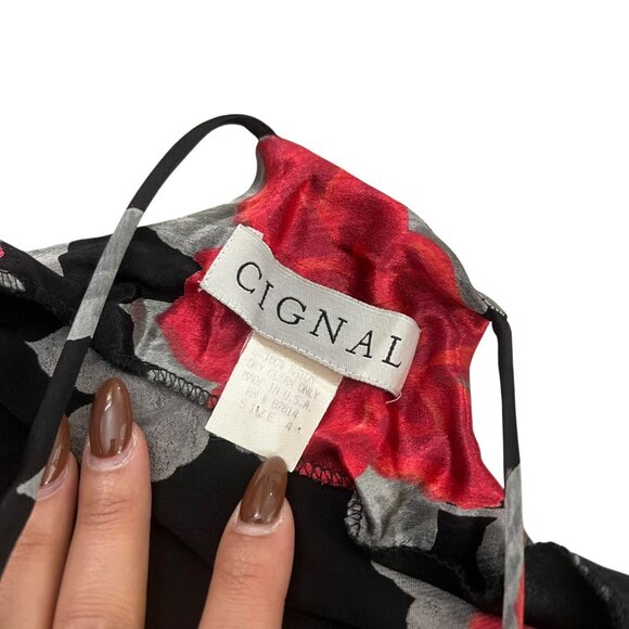 Vintage Floral Maxi Slip Dress Black Red Size 4‎ Y2K Vampire Romantic Bias Cut - Picture 4 of 6